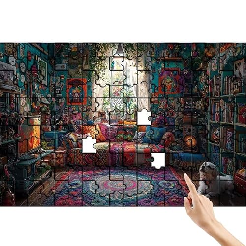 Puzzle 300 Teile Hund, Zimmer Puzzle Erwachsene, Lernspiele für Ganze Familie, Unmögliche Herausfordern Spielzeug, Bunter Spaß Set mit Box für Room Wall Decor Kreative Geschenke für Frauen U-2 von Feionnug