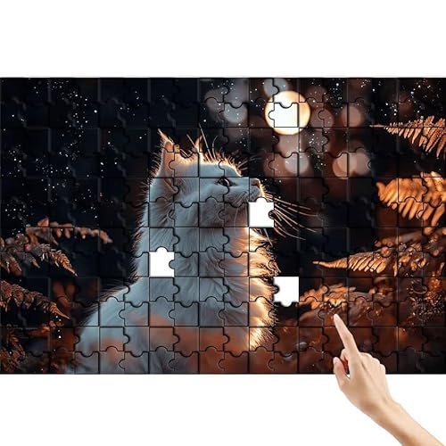 Puzzle 300 Teile Katze, Mond Puzzle Erwachsene, Lernspiele für Ganze Familie, Unmögliche Herausfordern Spielzeug Set, Bunter Spaß Set mit Box für Room Wall Decor Kreative Geschenke für Frauen X-0 Puzzle 300 Teile Katze, Mond Puzzle Erwachsene, Lernspiele für Ganze Familie, Unmögliche Herausfordern Spielzeug Set, Bunter Spaß Set mit Box für Room Wall Decor Kreative Geschenke für Frauen X-0 von Feionnug