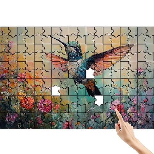 Puzzle 300 Teile Kolibri, Retro Puzzle Erwachsene, Lernspiele für Ganze Familie, Unmögliche Herausfordern Spielzeug, Bunter Spaß Set mit Box für Room Wall Decor Kreative Geschenke für Frauen L-3 von Feionnug