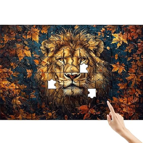 Puzzle 300 Teile Löwe, Blätter Puzzle Erwachsene, Lernspiele für Ganze Familie, Unmögliche Herausfordern Spielzeug, Bunter Spaß Set mit Box für Room Wall Decor Kreative Geschenke für Frauen E-4 von Feionnug