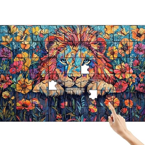 Puzzle 300 Teile Löwe, Blume Puzzle Erwachsene, Lernspiele für Ganze Familie, Unmögliche Herausfordern Spielzeug Set, Bunter Spaß Set mit Box für Room Wall Decor Kreative Geschenke für Frauen U-7 Puzzle 300 Teile Löwe, Blume Puzzle Erwachsene, Lernspiele für Ganze Familie, Unmögliche Herausfordern Spielzeug Set, Bunter Spaß Set mit Box für Room Wall Decor Kreative Geschenke für Frauen U-7 von Feionnug