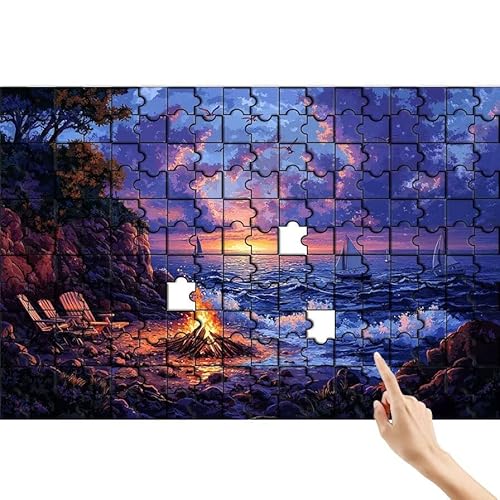 Puzzle 300 Teile Meer, Feuer Puzzle Erwachsene, Lernspiele für Ganze Familie, Unmögliche Herausfordern Spielzeug Set, Bunter Spaß Set mit Box für Room Wall Decor Kreative Geschenke für Frauen M-9 von Feionnug