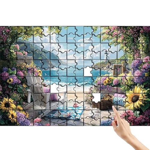 Puzzle 300 Teile Meer, Leuchtturm Puzzle Erwachsene, Lernspiele für Ganze Familie, Unmögliche Herausfordern Spielzeug, Bunter Legespiel Spaß Set mit Box für Room Wall Decor Geschenke für Frauen N-3 von Feionnug