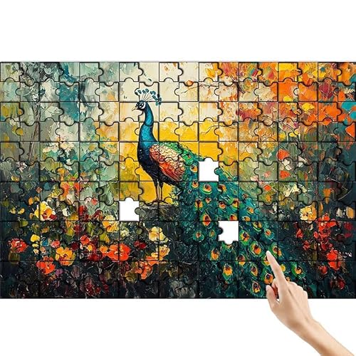 Puzzle 300 Teile Pfau, Blume Puzzle Erwachsene, Lernspiele für Ganze Familie, Unmögliche Herausfordern Spielzeug Set, Bunter Spaß Set mit Box für Room Wall Decor Kreative Geschenke für Frauen F-6 Puzzle 300 Teile Pfau, Blume Puzzle Erwachsene, Lernspiele für Ganze Familie, Unmögliche Herausfordern Spielzeug Set, Bunter Spaß Set mit Box für Room Wall Decor Kreative Geschenke für Frauen F-6 von Feionnug