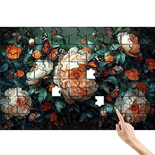 Puzzle 300 Teile Pfingstrose, Blätter Puzzle Erwachsene, Lernspiele für Ganze Familie, Unmögliche Herausfordern Spielzeug, Bunter Spaß Set mit Box für Room Wall Decor Kreative Geschenke für Frauen A-1 von Feionnug