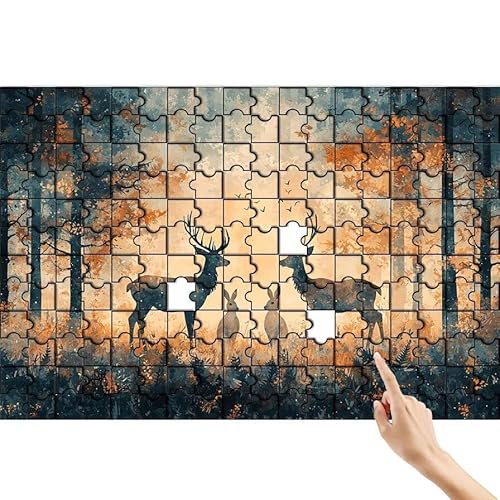 Puzzle 300 Teile REH, Baum Puzzle Erwachsene, Lernspiele für Ganze Familie, Unmögliche Herausfordern Spielzeug Set, Bunter Spaß Set mit Box für Room Wall Decor Kreative Geschenke für Frauen O-7 von Feionnug