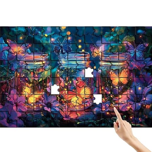 Puzzle 300 Teile Schmetterling, Traum Puzzle Erwachsene, Lernspiele für Ganze Familie, Unmögliche Herausfordern Spielzeug, Bunter Spaß Set mit Box für Room Wall Decor Kreative Geschenke für Frauen T-6 von Feionnug