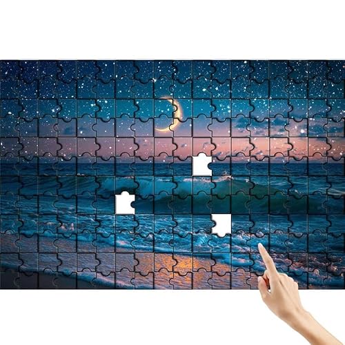 Puzzle 300 Teile Strand, Sternenhimmel Puzzle Erwachsene, Lernspiele für Ganze Familie, Unmögliche Herausfordern Spielzeug, Bunter Spaß Set mit Box für Room Wall Decor Geschenke für Frauen N-7 von Feionnug
