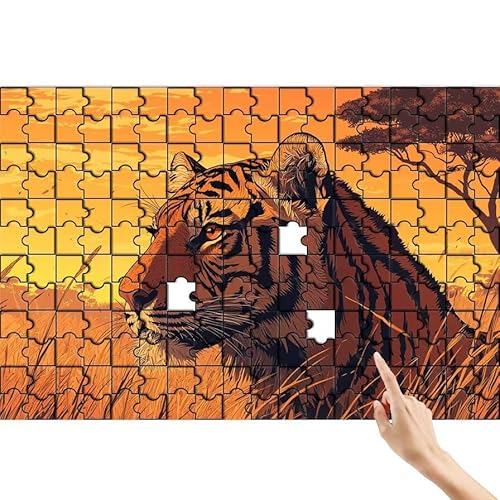 Puzzle 300 Teile Tiger, Retro Puzzle Erwachsene, Lernspiele für Ganze Familie, Unmögliche Herausfordern Spielzeug, Bunter Spaß Set mit Box für Room Wall Decor Kreative Geschenke für Frauen N-0 von Feionnug