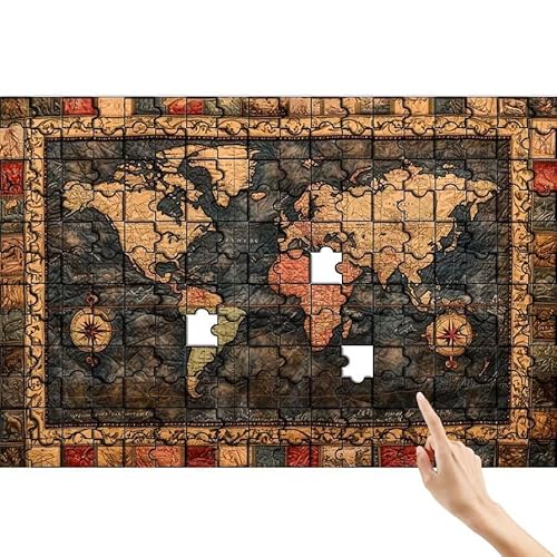 Puzzle 300 Teile Weltkarte, Retro Puzzle Erwachsene, Lernspiele für Ganze Familie, Unmögliche Herausfordern Spielzeug, Bunter Legespiel Spaß Set mit Box für Room Wall Decor Geschenke für Frauen U-0 Puzzle 300 Teile Weltkarte, Retro Puzzle Erwachsene, Lernspiele für Ganze Familie, Unmögliche Herausfordern Spielzeug, Bunter Legespiel Spaß Set mit Box für Room Wall Decor Geschenke für Frauen U-0 von Feionnug