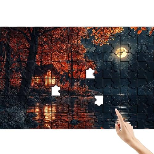 Puzzle 36 Teile Baum, Mond Puzzle Erwachsene, Lernspiele für Ganze Familie, Unmögliche Herausfordern Spielzeug Set, Bunter Spaß Set mit Box für Room Wall Decor Kreative Geschenke für Frauen V-6 von Feionnug