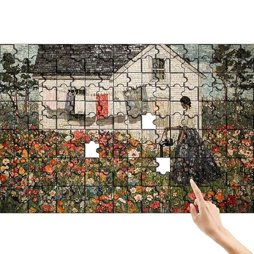 Puzzle 36 Teile Blume, Haus Puzzle Erwachsene, Lernspiele für Ganze Familie, Unmögliche Herausfordern Spielzeug Set, Bunter Spaß Set mit Box für Room Wall Decor Kreative Geschenke für Frauen T-2 von Feionnug