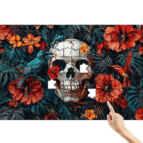 Puzzle 36 Teile Blume, Skeleton Puzzle Erwachsene, Lernspiele für Ganze Familie, Unmögliche Herausfordern Spielzeug, Bunter Spaß Set mit Box für Room Wall Decor Kreative Geschenke für Frauen D-2 von Feionnug