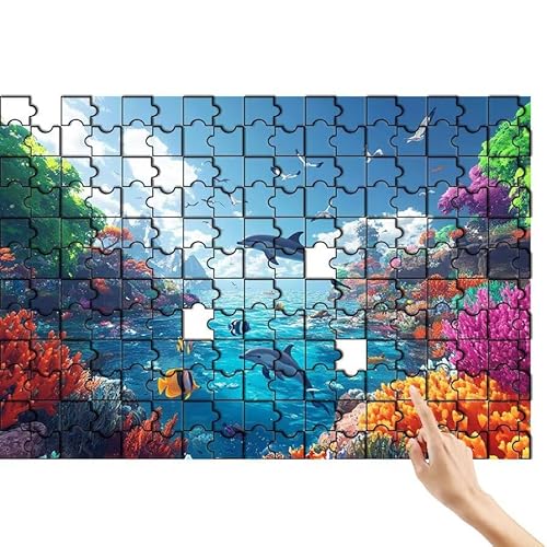 Puzzle 36 Teile Delphin, Koralle Puzzle Erwachsene, Lernspiele für Ganze Familie, Unmögliche Herausfordern Spielzeug, Bunter Spaß Set mit Box für Room Wall Decor Kreative Geschenke für Frauen P-4 von Feionnug