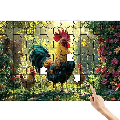 Puzzle 36 Teile Huhn, Tier Puzzle Erwachsene, Lernspiele für Ganze Familie, Unmögliche Herausfordern Spielzeug Set, Bunter Spaß Set mit Box für Room Wall Decor Kreative Geschenke für Frauen B-6 von Feionnug
