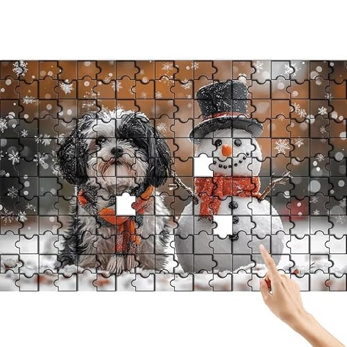 Puzzle 36 Teile Hund, Schneemann Puzzle Erwachsene, Lernspiele für Ganze Familie, Unmögliche Herausfordern Spielzeug, Bunter Spaß Set mit Box für Room Wall Decor Kreative Geschenke für Frauen F-8 von Feionnug