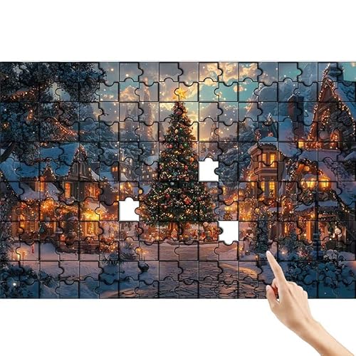 Puzzle 36 Teile Weihnachtsbaum, Ländlich Puzzle Erwachsene, Lernspiele für Ganze Familie, Unmögliche Herausfordern Spielzeug, Bunter Spaß Set mit Box für Room Wall Decor Geschenke für Frauen E-0 von Feionnug