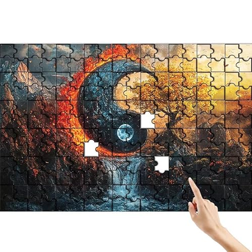 Puzzle 500 Teile Berg, Baum Puzzle Erwachsene, Lernspiele für Ganze Familie, Unmögliche Herausfordern Spielzeug Set, Bunter Spaß Set mit Box für Room Wall Decor Kreative Geschenke für Frauen V-3 von Feionnug
