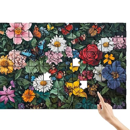 Puzzle 500 Teile Blume, Anlage Puzzle Erwachsene, Lernspiele für Ganze Familie, Unmögliche Herausfordern Spielzeug, Bunter Spaß Set mit Box für Room Wall Decor Kreative Geschenke für Frauen Z-7 von Feionnug