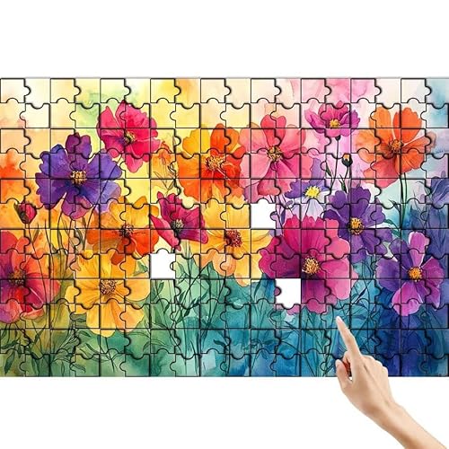 Puzzle 500 Teile Blume, Bunt Puzzle Erwachsene, Lernspiele für Ganze Familie, Unmögliche Herausfordern Spielzeug Set, Bunter Spaß Set mit Box für Room Wall Decor Kreative Geschenke für Frauen J-0 von Feionnug