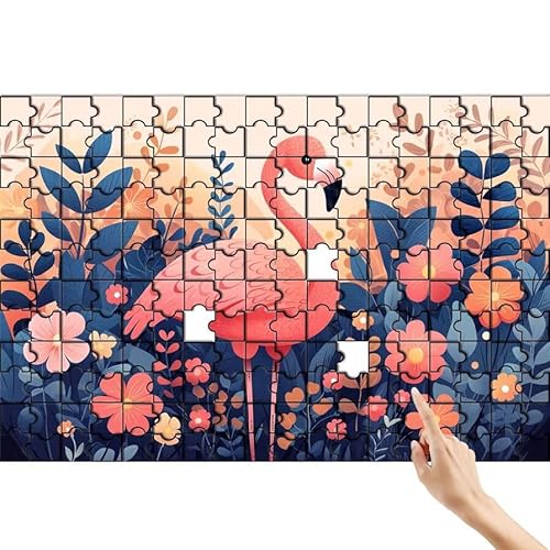 Puzzle 500 Teile Blume, Flamingo Puzzle Erwachsene, Lernspiele für Ganze Familie, Unmögliche Herausfordern Spielzeug, Bunter Spaß Set mit Box für Room Wall Decor Kreative Geschenke für Frauen C-6 von Feionnug