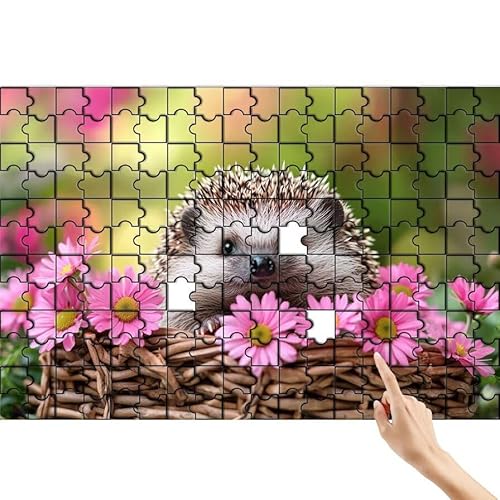 Puzzle 500 Teile Blume, Igel Puzzle Erwachsene, Lernspiele für Ganze Familie, Unmögliche Herausfordern Spielzeug Set, Bunter Spaß Set mit Box für Room Wall Decor Kreative Geschenke für Frauen B-6 von Feionnug