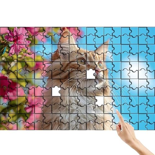 Puzzle 500 Teile Blume, Katze Puzzle Erwachsene, Lernspiele für Ganze Familie, Unmögliche Herausfordern Spielzeug, Bunter Spaß Set mit Box für Room Wall Decor Kreative Geschenke für Frauen B-9 von Feionnug
