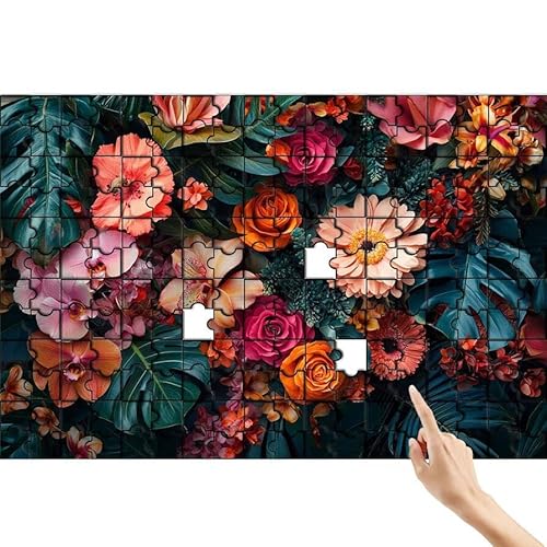 Puzzle 500 Teile Blume, Rose Puzzle Erwachsene, Lernspiele für Ganze Familie, Unmögliche Herausfordern Spielzeug Set, Bunter Spaß Set mit Box für Room Wall Decor Kreative Geschenke für Frauen J-5 von Feionnug
