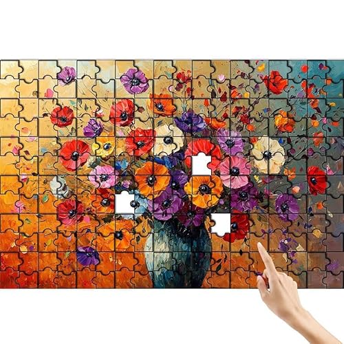 Puzzle 500 Teile Blume, Vase Puzzle Erwachsene, Lernspiele für Ganze Familie, Unmögliche Herausfordern Spielzeug Set, Bunter Spaß Set mit Box für Room Wall Decor Kreative Geschenke für Frauen G-0 von Feionnug