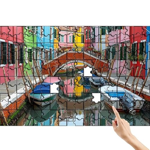 Puzzle 500 Teile Boot, Brücke Puzzle Erwachsene, Lernspiele für Ganze Familie, Unmögliche Herausfordern Spielzeug, Bunter Spaß Set mit Box für Room Wall Decor Kreative Geschenke für Frauen Z-2 von Feionnug