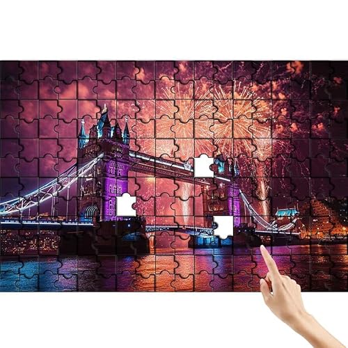 Puzzle 500 Teile Brücke, Feuerwerk Puzzle Erwachsene, Lernspiele für Ganze Familie, Unmögliche Herausfordern Spielzeug, Bunter Legespiel Spaß Set mit Box für Room Wall Decor Geschenke für Frauen P-6 von Feionnug