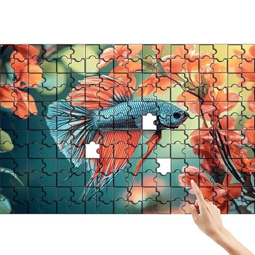 Puzzle 500 Teile Fisch, Tier Puzzle Erwachsene, Lernspiele für Ganze Familie, Unmögliche Herausfordern Spielzeug Set, Bunter Spaß Set mit Box für Room Wall Decor Kreative Geschenke für Frauen I-3 von Feionnug