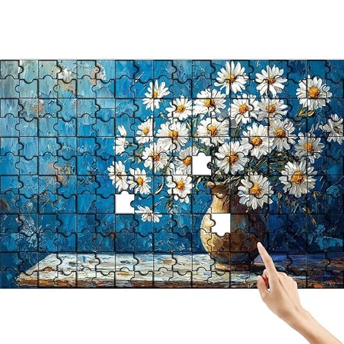Puzzle 500 Teile Gänseblümchen, Vase Puzzle Erwachsene, Lernspiele für Ganze Familie, Unmögliche Herausfordern Spielzeug, Bunter Legespiel Spaß Set mit Box für Room Wall Decor Geschenke für Frauen V-6 von Feionnug