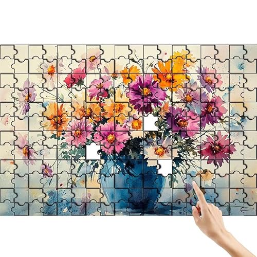 Puzzle 500 Teile Gänseblümchen, Vase Puzzle Erwachsene, Lernspiele für Ganze Familie, Unmögliche Herausfordern Spielzeug, Bunter Legespiel Spaß Set mit Box für Room Wall Decor Geschenke für Frauen H-3 von Feionnug