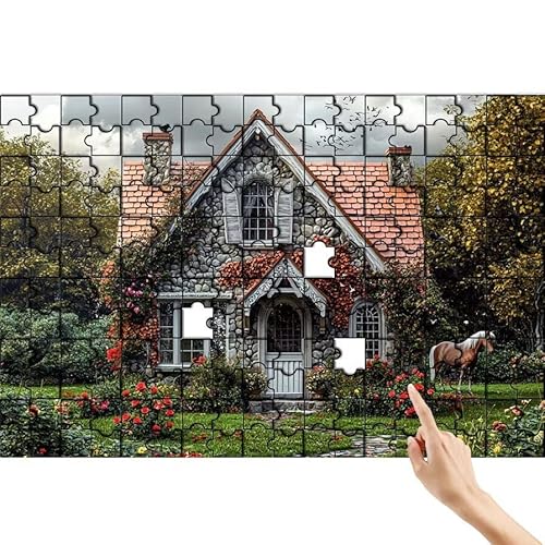 Puzzle 500 Teile Haus, Baum Puzzle Erwachsene, Lernspiele für Ganze Familie, Unmögliche Herausfordern Spielzeug Set, Bunter Spaß Set mit Box für Room Wall Decor Kreative Geschenke für Frauen U-9 von Feionnug