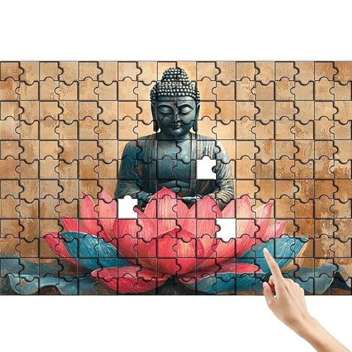 Puzzle 500 Teile Lotus, Zen Puzzle Erwachsene, Lernspiele für Ganze Familie, Unmögliche Herausfordern Spielzeug Set, Bunter Spaß Set mit Box für Room Wall Decor Kreative Geschenke für Frauen F-7 von Feionnug