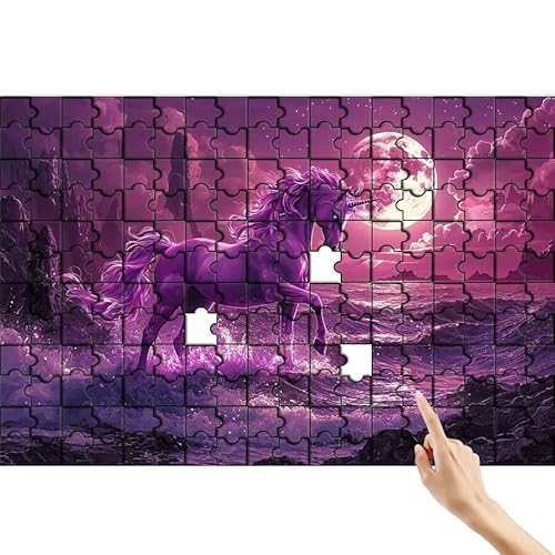 Puzzle 500 Teile Mond, Einhorn Puzzle Erwachsene, Lernspiele für Ganze Familie, Unmögliche Herausfordern Spielzeug, Bunter Spaß Set mit Box für Room Wall Decor Kreative Geschenke für Frauen X-8 von Feionnug