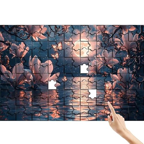 Puzzle 500 Teile Mond, Magnolie Puzzle Erwachsene, Lernspiele für Ganze Familie, Unmögliche Herausfordern Spielzeug, Bunter Spaß Set mit Box für Room Wall Decor Kreative Geschenke für Frauen F-4 von Feionnug