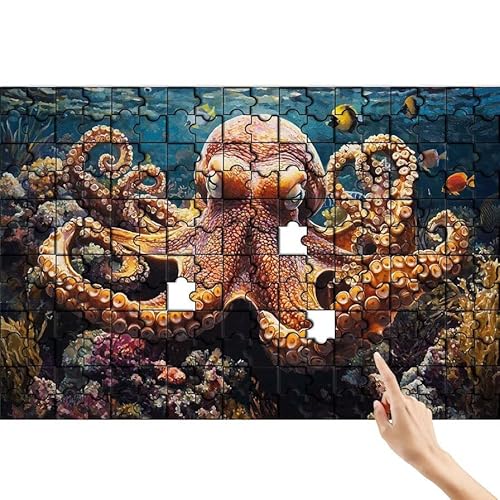 Puzzle 500 Teile Oktopus, Tier Puzzle Erwachsene, Lernspiele für Ganze Familie, Unmögliche Herausfordern Spielzeug, Bunter Spaß Set mit Box für Room Wall Decor Kreative Geschenke für Frauen Q-4 von Feionnug
