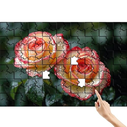 Puzzle 500 Teile Rose, Blume Puzzle Erwachsene, Lernspiele für Ganze Familie, Unmögliche Herausfordern Spielzeug Set, Bunter Spaß Set mit Box für Room Wall Decor Kreative Geschenke für Frauen D-7 von Feionnug