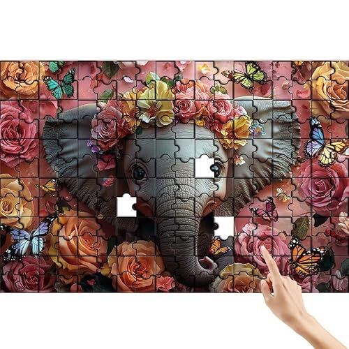 Puzzle 500 Teile Rose, Elefant Puzzle Erwachsene, Lernspiele für Ganze Familie, Unmögliche Herausfordern Spielzeug, Bunter Spaß Set mit Box für Room Wall Decor Kreative Geschenke für Frauen V-3 Puzzle 500 Teile Rose, Elefant Puzzle Erwachsene, Lernspiele für Ganze Familie, Unmögliche Herausfordern Spielzeug, Bunter Spaß Set mit Box für Room Wall Decor Kreative Geschenke für Frauen V-3 von Feionnug