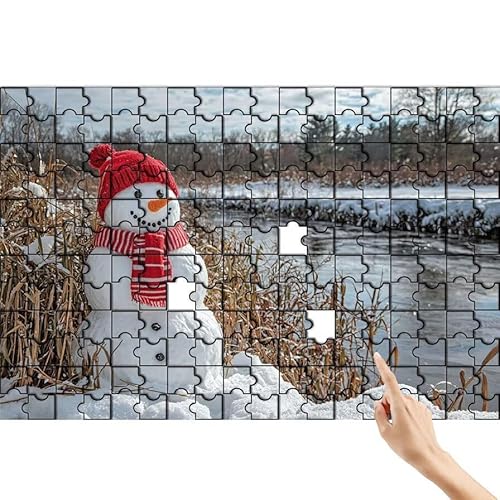 Puzzle 500 Teile Schneemann, Anlage Puzzle Erwachsene, Lernspiele für Ganze Familie, Unmögliche Herausfordern Spielzeug, Bunter Legespiel Spaß Set mit Box für Room Wall Decor Geschenke für Frauen I-0 von Feionnug