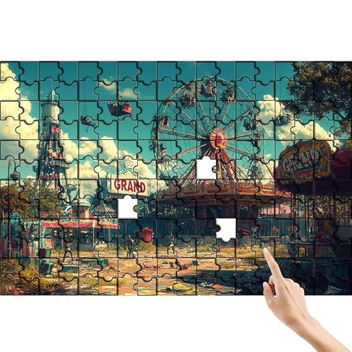 Puzzle 500 Teile Spielplatz, Riesenrad Puzzle Erwachsene, Lernspiele für Ganze Familie, Unmögliche Herausfordern Spielzeug, Bunter Spaß Set mit Box für Room Wall Decor Geschenke für Frauen X-3 von Feionnug