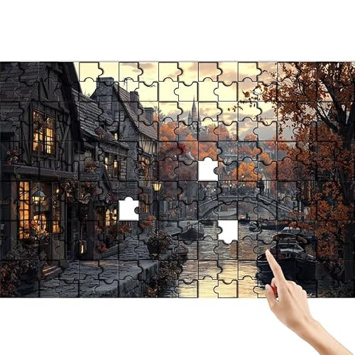 Puzzle 500 Teile Straße, Landschaft Puzzle Erwachsene, Lernspiele für Ganze Familie, Unmögliche Herausfordern Spielzeug, Bunter Legespiel Spaß Set mit Box für Room Wall Decor Geschenke für Frauen J-4 von Feionnug