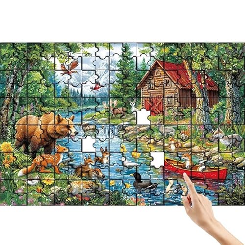 Puzzle 500 Teile Tier, Wald Puzzle Erwachsene, Lernspiele für Ganze Familie, Unmögliche Herausfordern Spielzeug Set, Bunter Spaß Set mit Box für Room Wall Decor Kreative Geschenke für Frauen X-8 von Feionnug