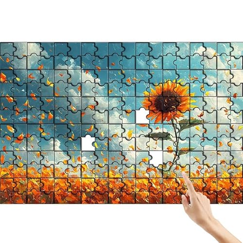 Puzzle 500 Teile Wolke, Sonnenblume Puzzle Erwachsene, Lernspiele für Ganze Familie, Unmögliche Herausfordern Spielzeug, Bunter Legespiel Spaß Set mit Box für Room Wall Decor Geschenke für Frauen A-4 von Feionnug