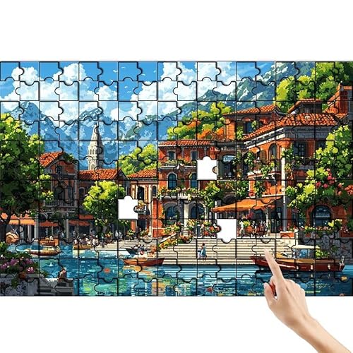 Puzzle 500 Teile Wolke, Stadt Puzzle Erwachsene, Lernspiele für Ganze Familie, Unmögliche Herausfordern Spielzeug, Bunter Spaß Set mit Box für Room Wall Decor Kreative Geschenke für Frauen I-1 von Feionnug
