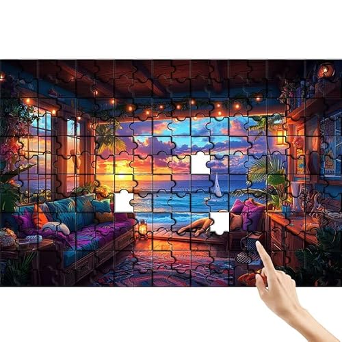 Puzzle 500 Teile Zimmer, Sonnenuntergang Puzzle Erwachsene, Lernspiele für Ganze Familie, Unmögliche Herausfordern Spielzeug, Bunter Spaß Set mit Box für Room Wall Decor Geschenke für Frauen Q-8 Puzzle 500 Teile Zimmer, Sonnenuntergang Puzzle Erwachsene, Lernspiele für Ganze Familie, Unmögliche Herausfordern Spielzeug, Bunter Spaß Set mit Box für Room Wall Decor Geschenke für Frauen Q-8 von Feionnug