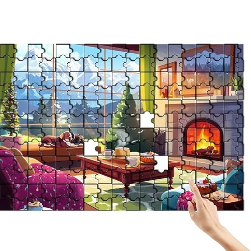 Puzzle 90 Teile Baum, Fenster Puzzle Erwachsene, Lernspiele für Ganze Familie, Unmögliche Herausfordern Spielzeug, Bunter Spaß Set mit Box für Room Wall Decor Kreative Geschenke für Frauen X-3 von Feionnug