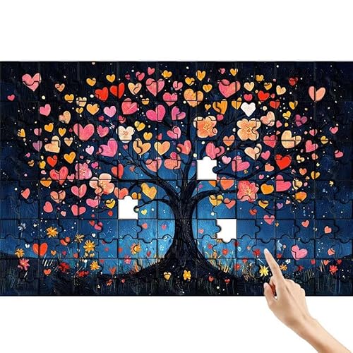 Puzzle 90 Teile Baum, Liebe Puzzle Erwachsene, Lernspiele für Ganze Familie, Unmögliche Herausfordern Spielzeug Set, Bunter Spaß Set mit Box für Room Wall Decor Kreative Geschenke für Frauen G-6 von Feionnug